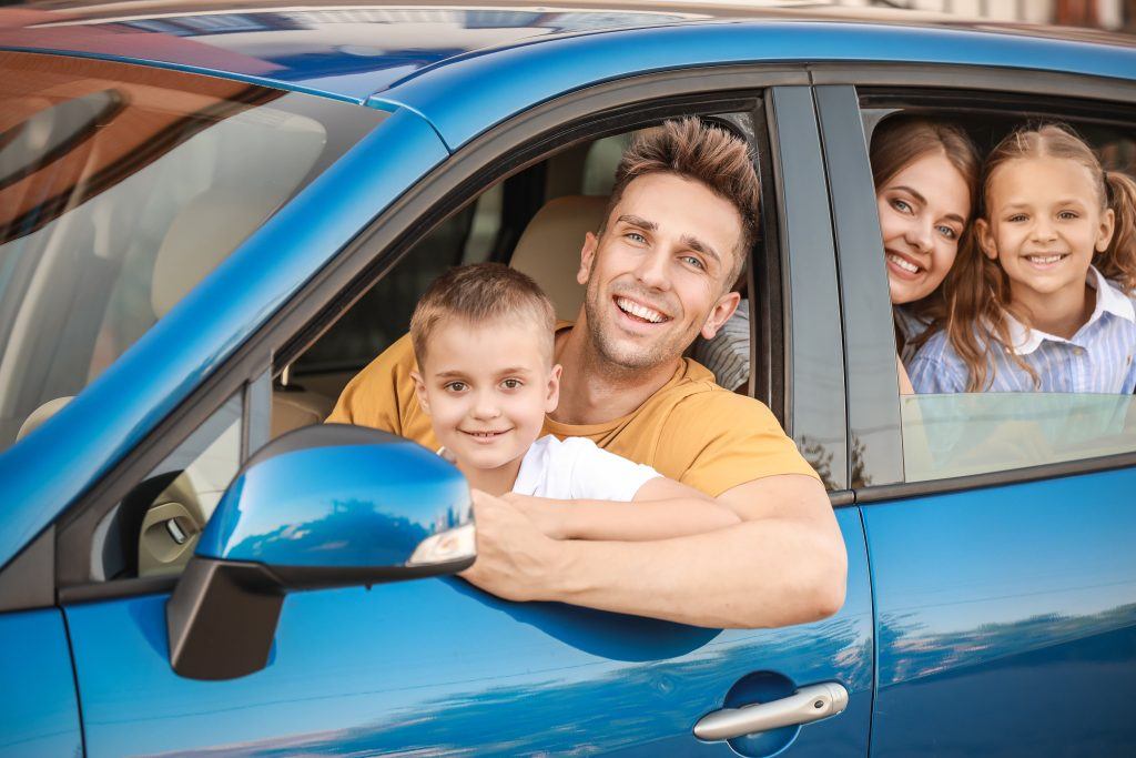 Family in car